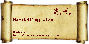 Macskásy Aida névjegykártya